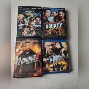 4 Different DVD Movies that have WWE wrestlers who play in these movies